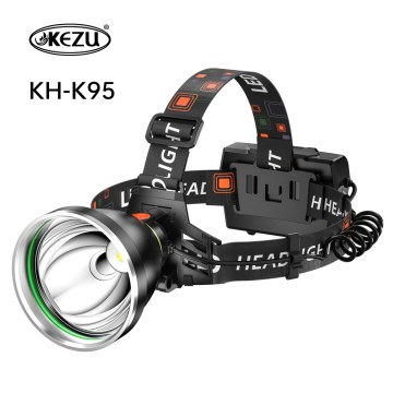 Outdoor Night Fishing Spotlight Head-mounted LED Headlamp, USB Rechargeable Mining Lamp