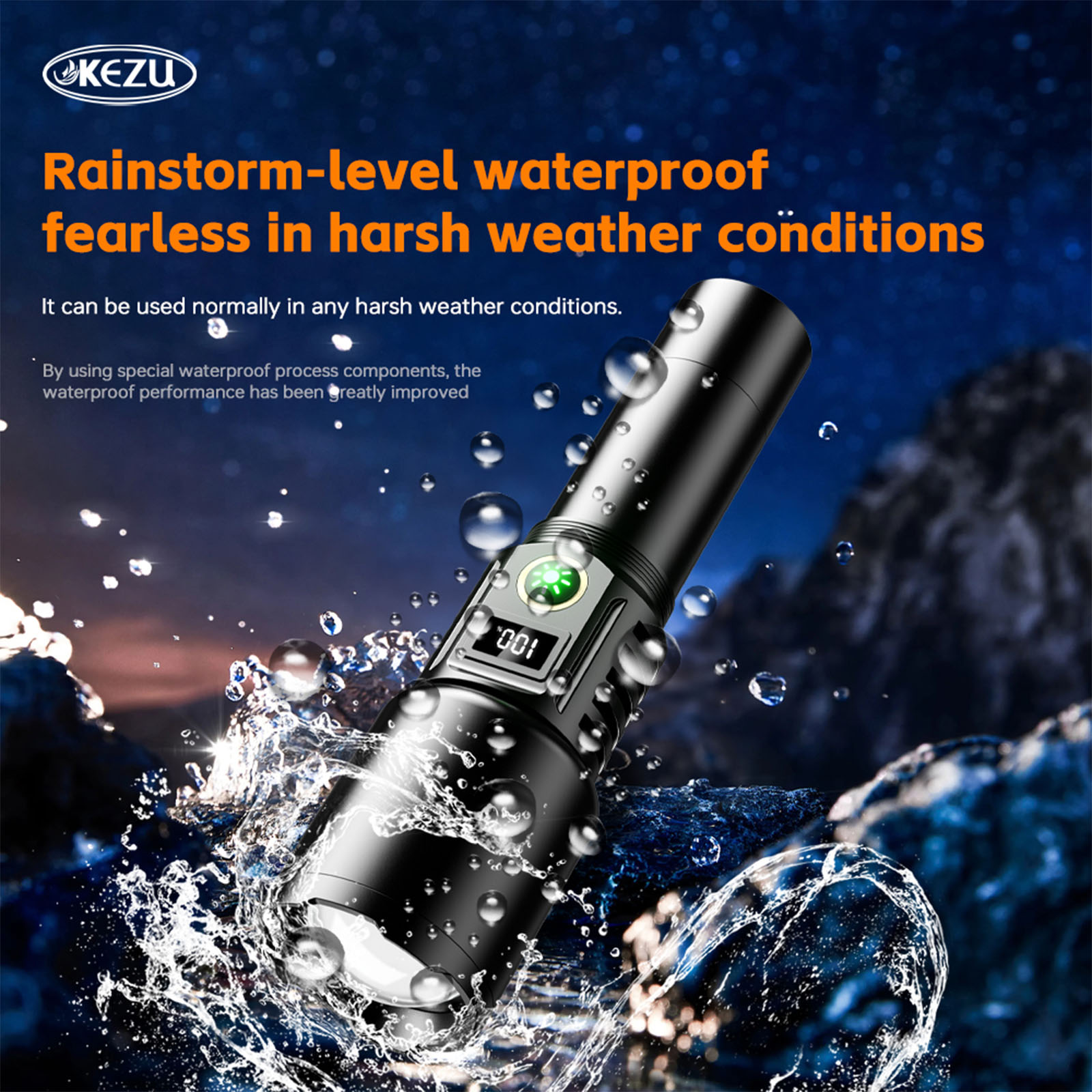 SX-508 Black Sword Wiederaufladbare Taschenlampe Laser 2000LM Zoombar Wasserdicht 26650 Batterie (1)