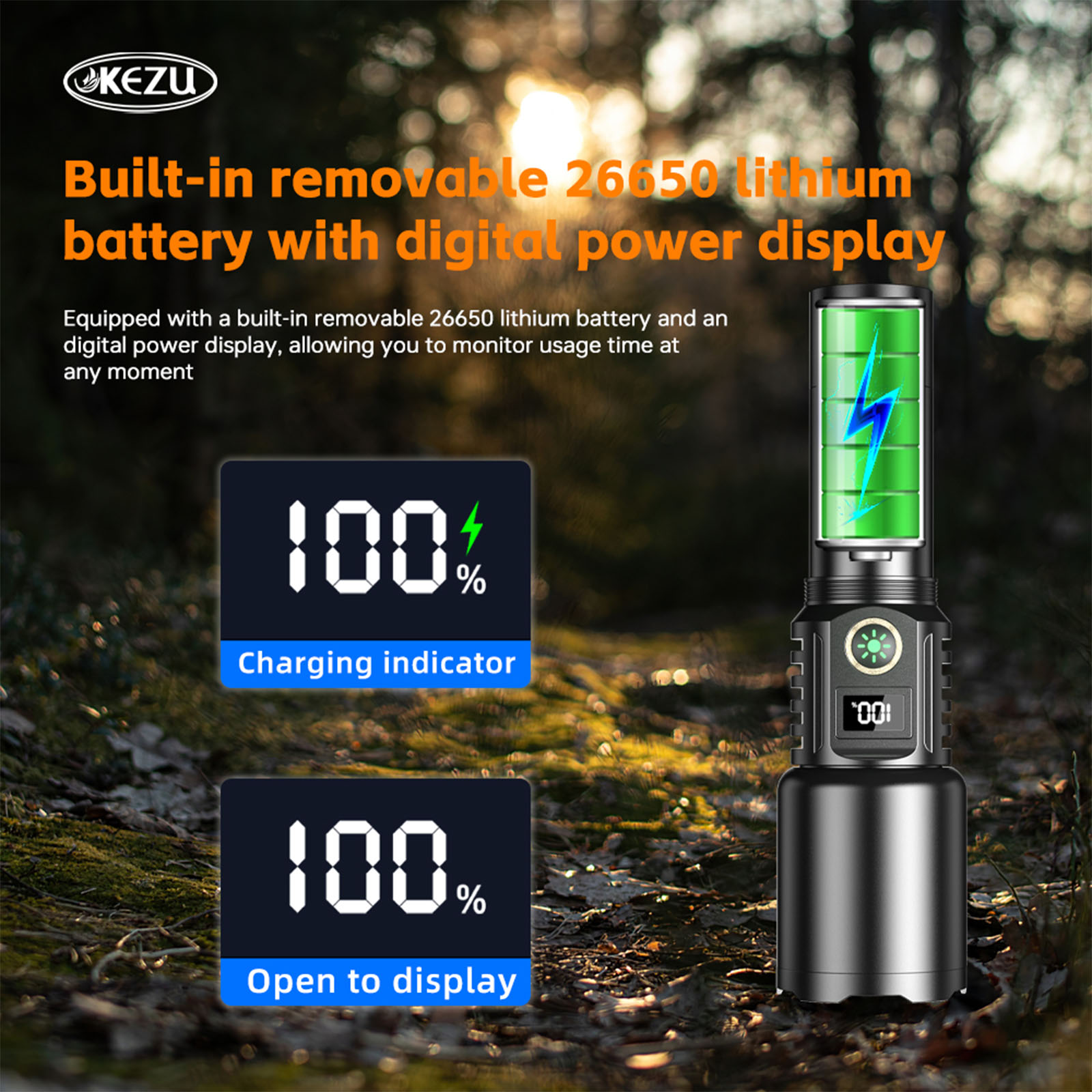 SX-508 Black Sword Wiederaufladbare Taschenlampe Laser 2000LM Zoombar Wasserdicht 26650 Batterie (9)
