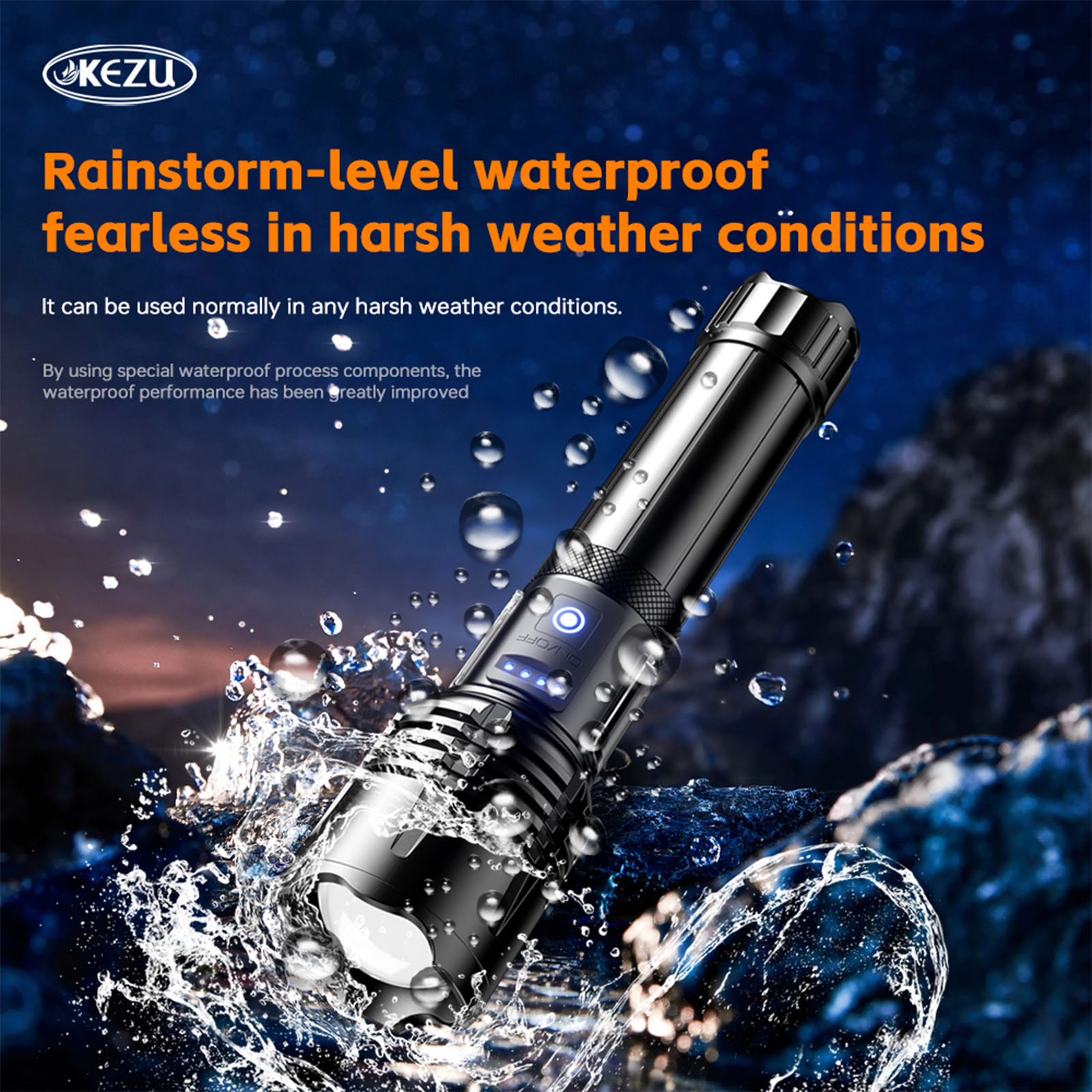 W408 Sky Eye Laser-Taschenlampe 2000LM Wiederaufladbare Zoom-Taschenlampe 2600mAh Wasserdicht (1)