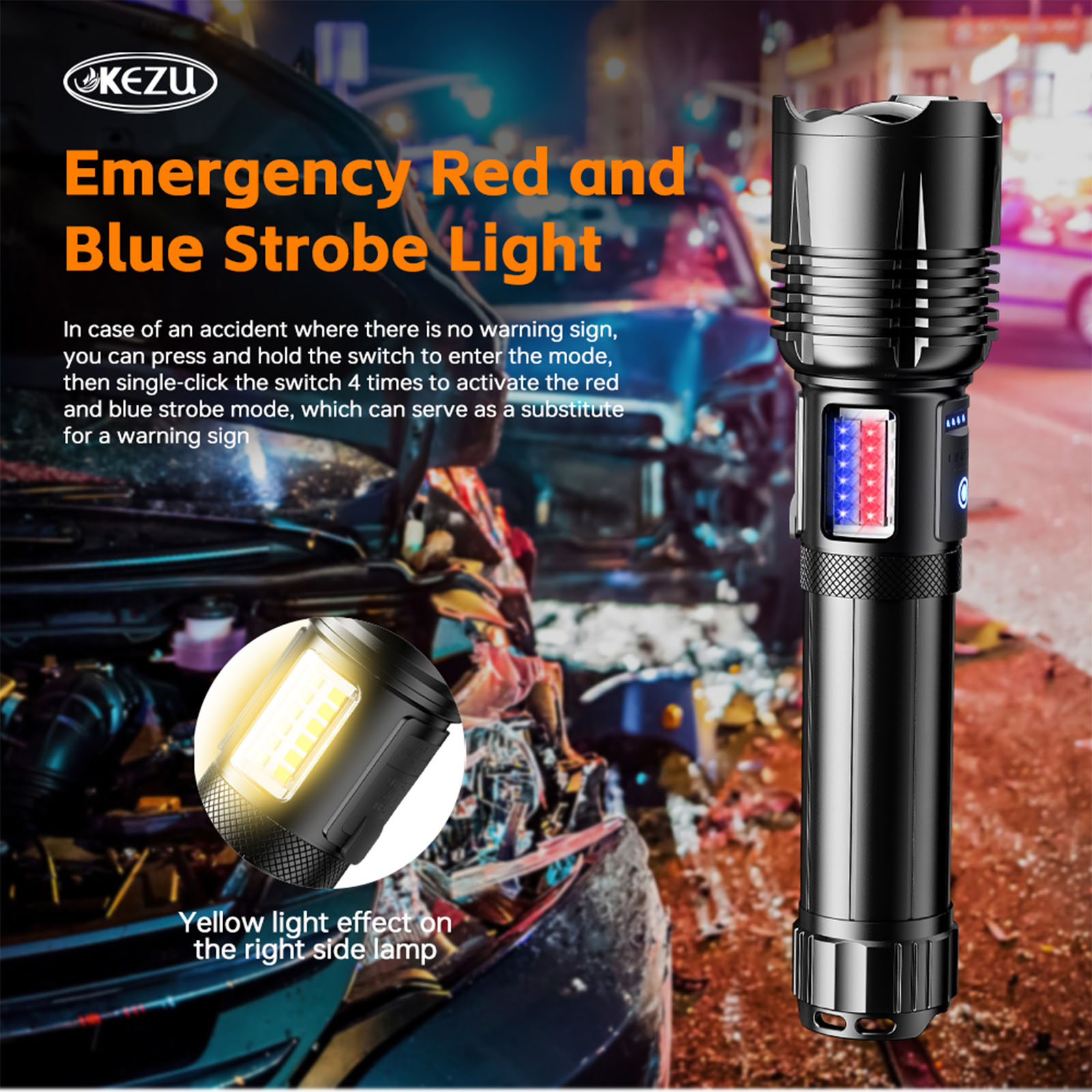 W408 Sky Eye Laser-Taschenlampe 2000LM Wiederaufladbare Zoom-Taschenlampe 2600mAh Wasserdicht (10)