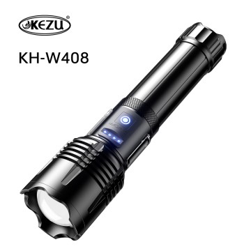 W408 Sky Eye Laser Flashlight 2000LM Rechargeable Zoomable Torch 2600mAh Waterproof