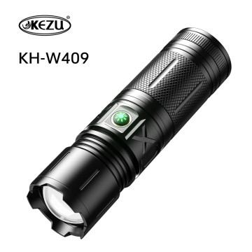W409 Mini Cannon Flashlight Laser 2000LM Rechargeable Zoomable 6000mAh Waterproof