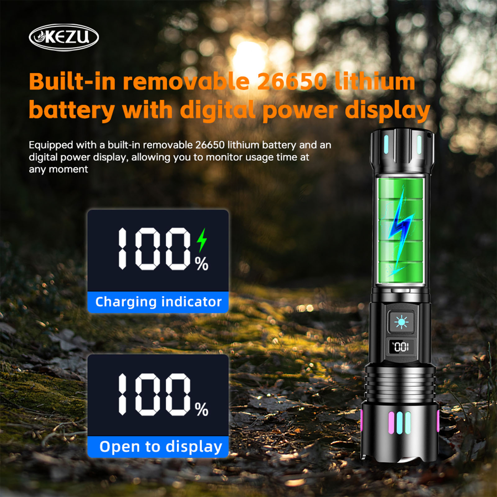 W511A Laser 500M Rechargeable Zoomable 2000LM High Brightness IP45 Torch (9)