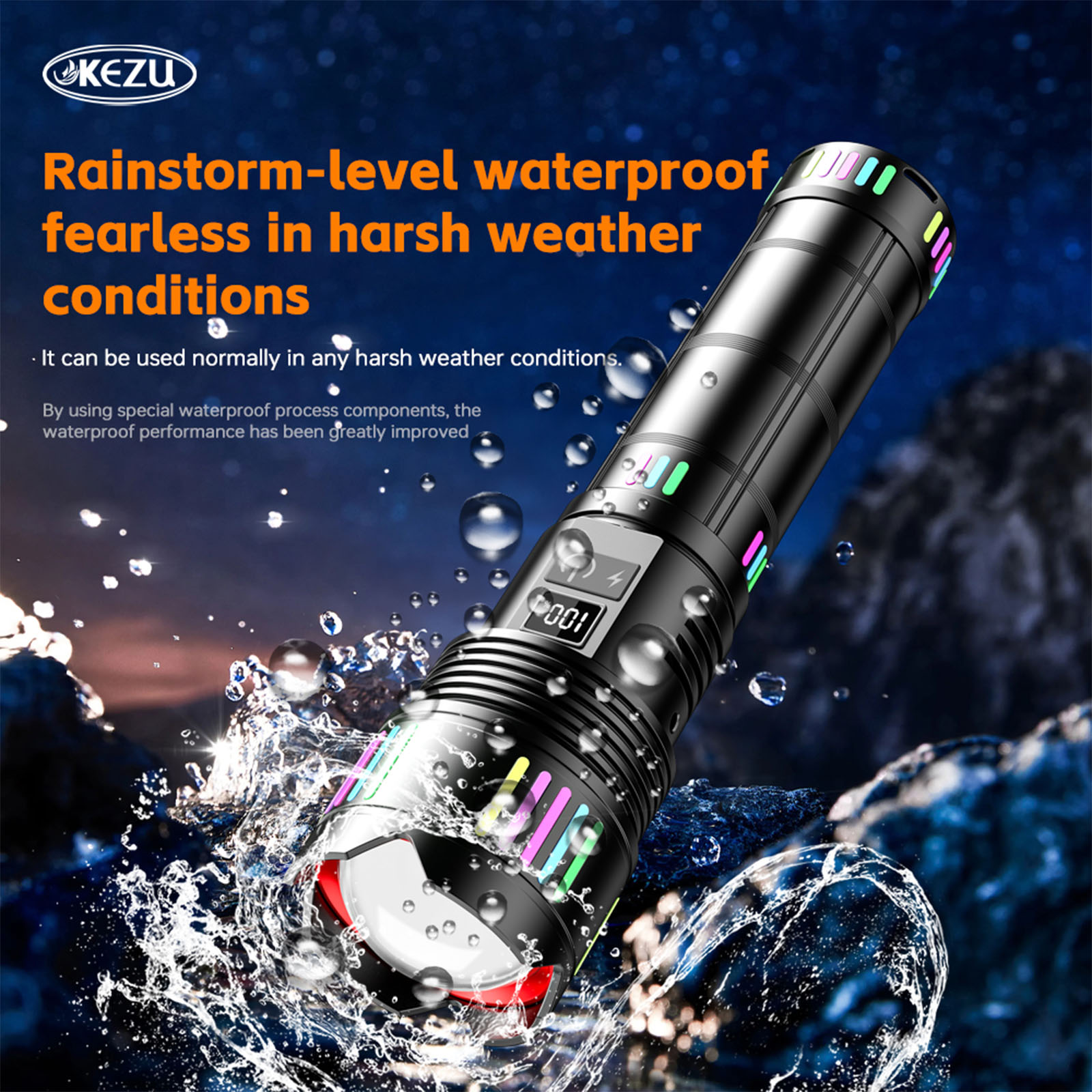 W512 Laser-Taschenlampe 1000M Wiederaufladbarer 14400mAh Akku Zoombar 3000LM IP45 (1)