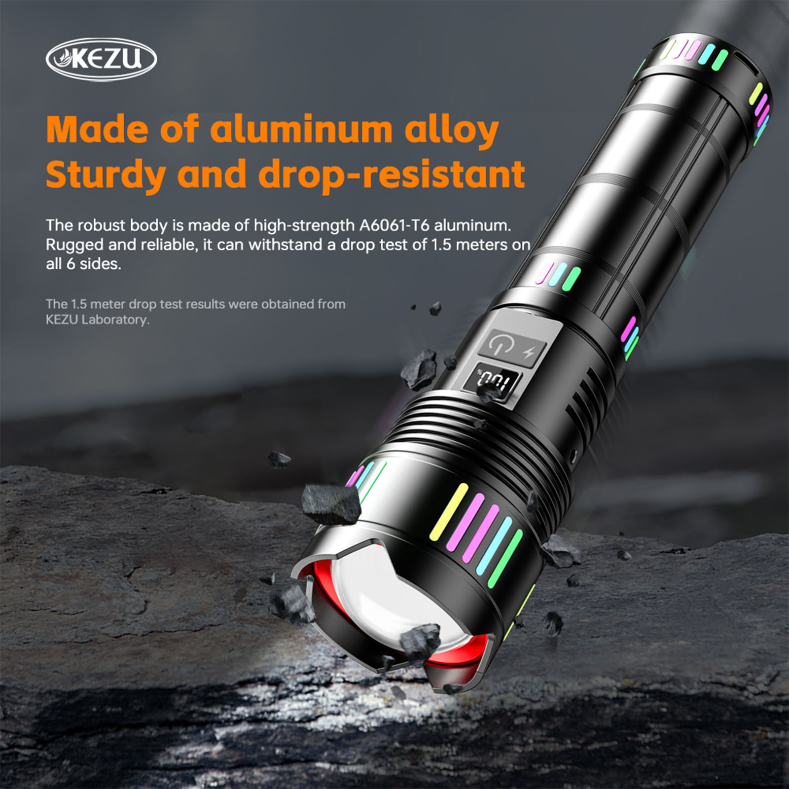 W512 Laser-Taschenlampe 1000M Wiederaufladbarer 14400mAh Akku Zoombar 3000LM IP45 (2)