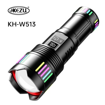 W513 1000M 3000LM 4x18650 Rechargeable Zoomable IP45 LED Laser Flashlight
