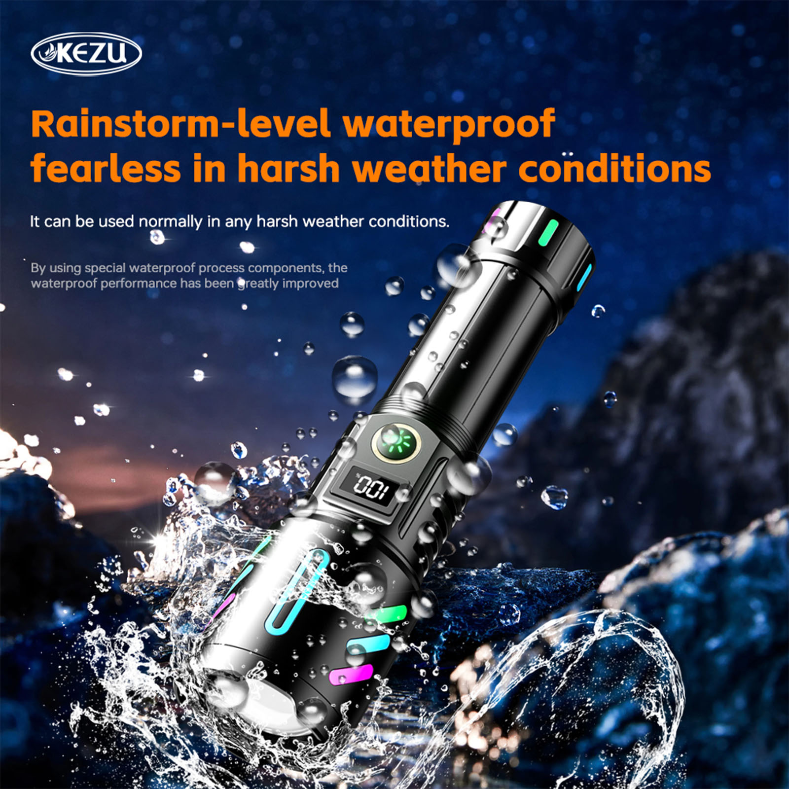 W514 Laser Flashlight 600M Rechargeable Zoomable IP45 Torch Outdoor Camping Hiking (1)