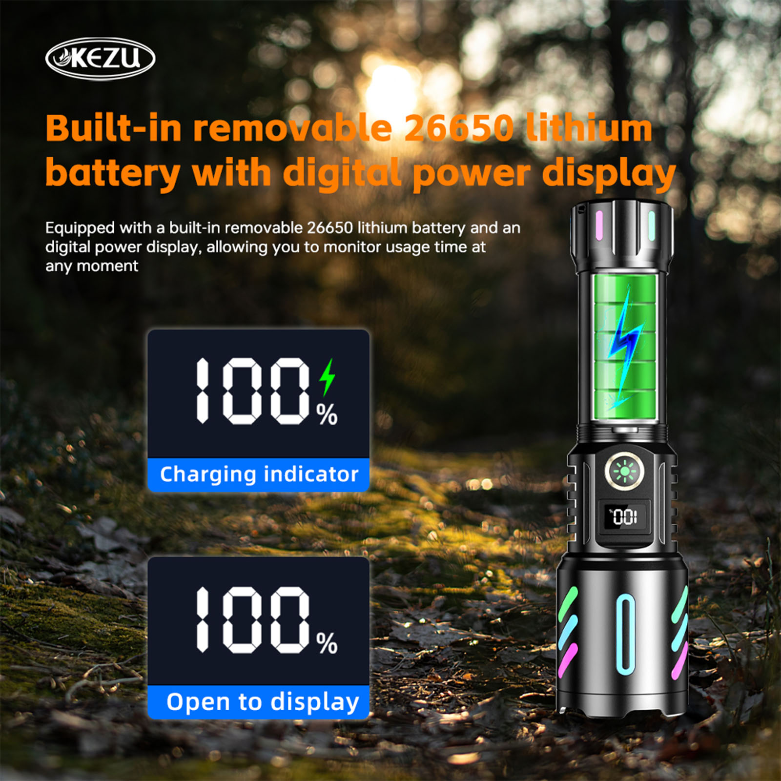 W514 Laser Flashlight 600M Rechargeable Zoomable IP45 Torch Outdoor Camping Hiking (9)
