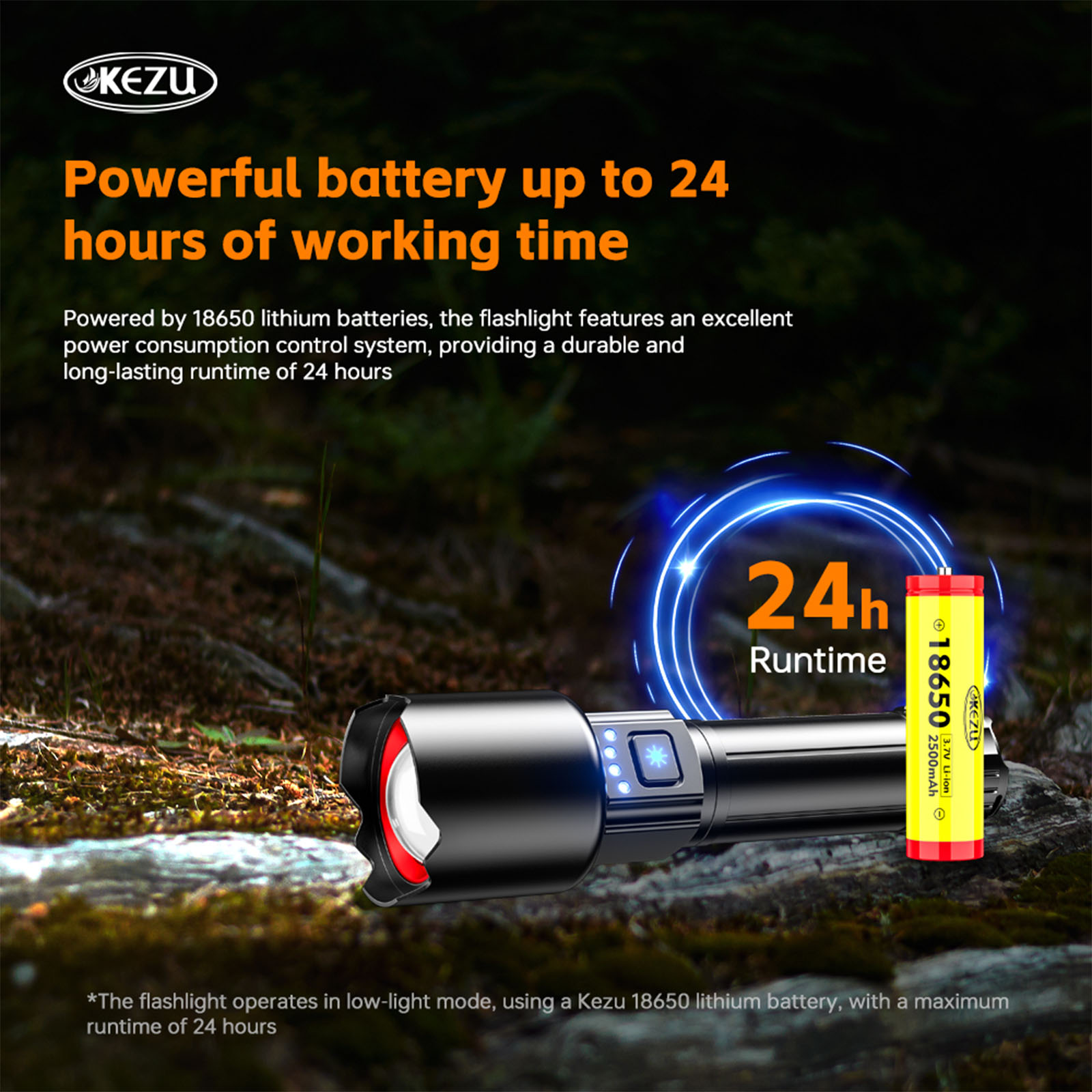 W528-C Hochleistungs-Weißlaser-Taschenlampe 2000 lm, 500 m Reichweite (8)