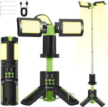 Camping Lights with Stand, 5000LM Rechargeable LED Flashlight, 9 Color Modes, Collapsible Camping Lantern Tent Light with Magnetic Base for Power Outages, Camping & Emergency