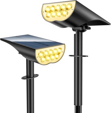 Solar Lights Outdoor lights for camping Waterproof IP65,  Solar Spot Lights Outdoor, Landscape Lighting for Garden Yard Pathway Decor, Outdoor Decor, Warm White