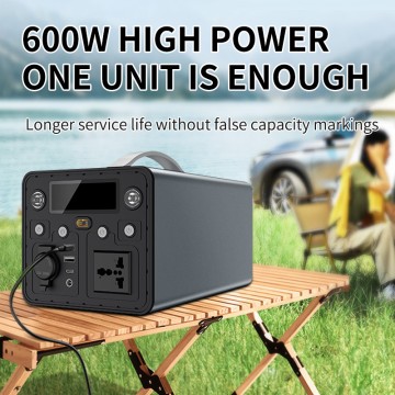600W Portable Power Station, Large Capacity Solar Generator with 110V AC Outlet, 65W PD Fast Recharging, 7 Output Ports Back-up Lithium Battery Pack for Outdoor Camping, Travel, Off-Grid, Emergency