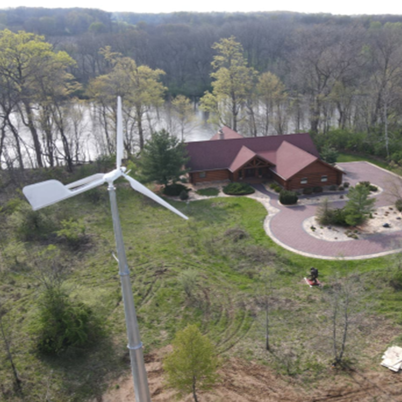 10 kW Permanent Magnet Wind Turbine Grid-Tied System for a Lakeside Vacation Cabin in Michigan, USA