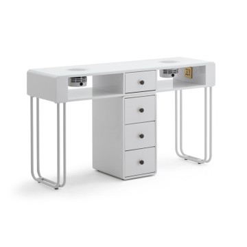 Manicure Table MJ1-022 With High Power Suction Holes With Filter, Tempered Glass Table Tops