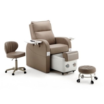 Set di poltrone da massaggio e poggiapiedi per manicure e pedicure in stile lounge, poltrona da massaggio e poggiapiedi per tutto il corpo in similpelle PU, comoda poltrona da massaggio e poggiapiedi per manicure e pedicure.
