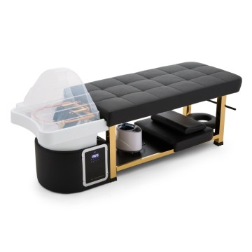 Professional Hair Washing Massage Table Shampoo Bowl Bed Spa Heated Head Water Therapy Pedicure Bed Shampoo Bed with Steamer