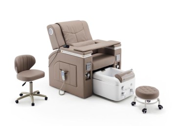 Fauteuil de manucure-pédicure européen de haute qualité, inclinable, sans raccordement à l'eau, avec massage des pieds.