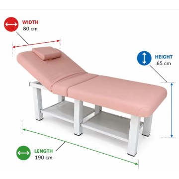 OEM Pink Beauty Massage Bed PU Leather Facial Spa Table with Breathing Face Portal White Metal Frame Salon Equipment