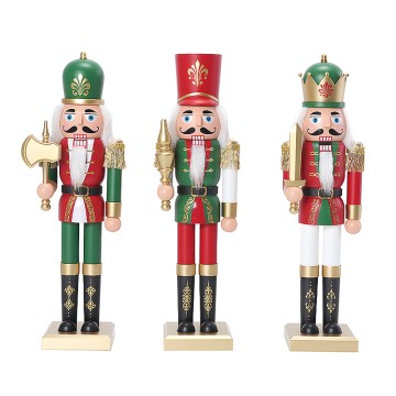 Musical 15-inch Nutcracker with Moving Mouth for Christmas Decoration