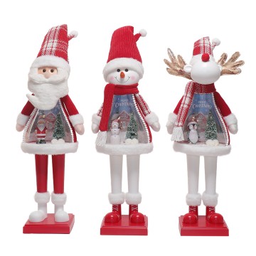 Standing Musical Santa Snowman Deer With Lighting Scene