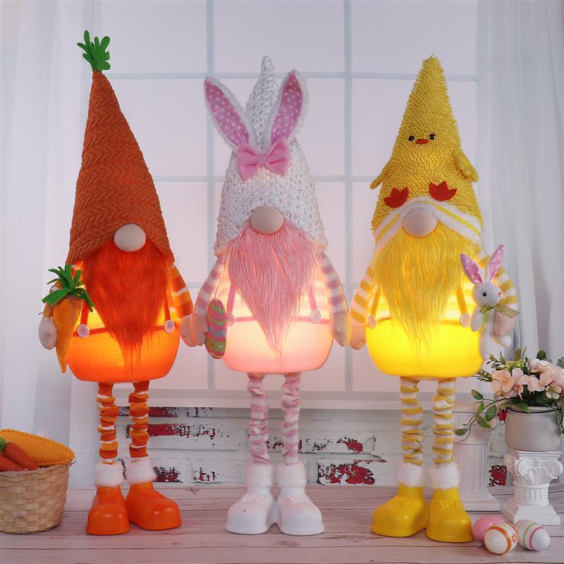 Gnomo flexível de 94 cm/86 cm com luz quente
