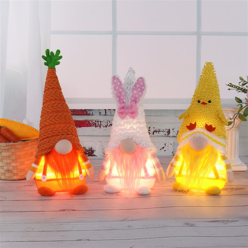 Gnome assis de 35,5 cm/30,5 cm avec lumière chaude