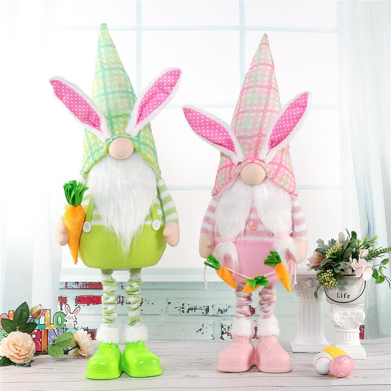 Nain de jardin lapin flexible de 86 cm avec lumière chaude