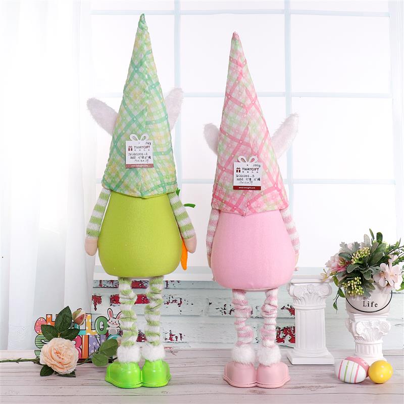 Nain de jardin lapin flexible de 79 cm avec lumière chaude