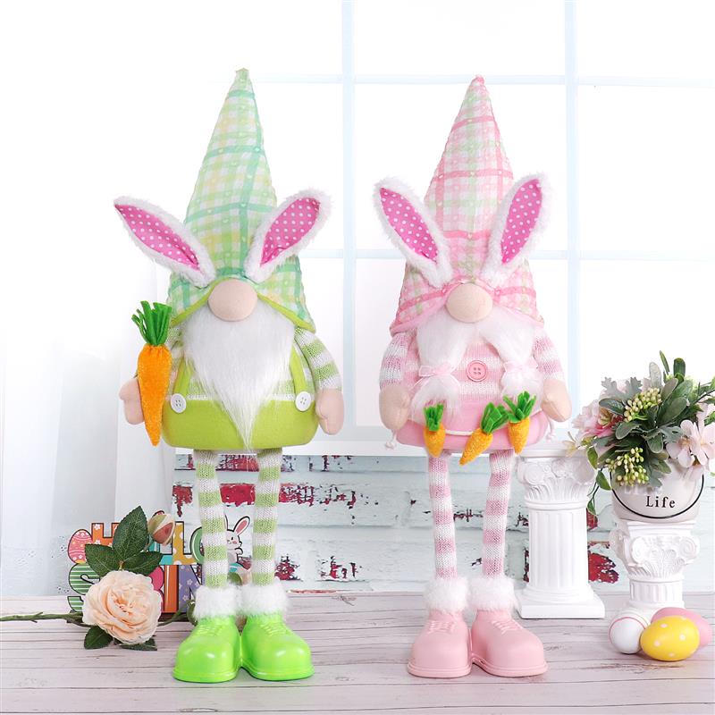 Nain de jardin lapin debout de 56 cm avec lumière chaude