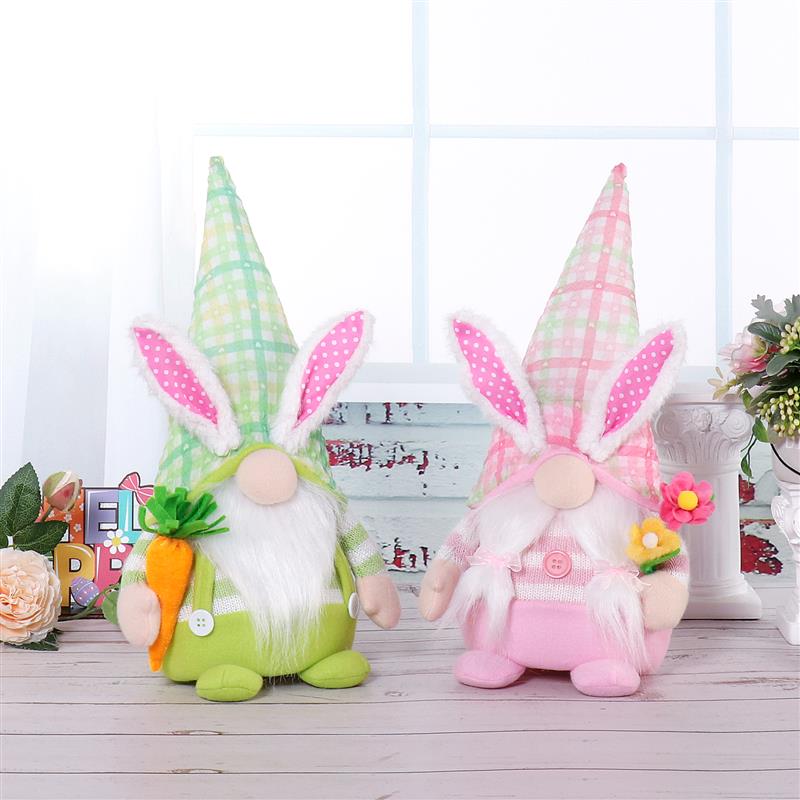 14" Sitting Bunny Gnome w/ Warm Light