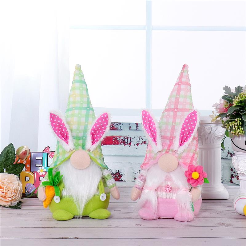 11" Sitting Bunny Gnome w/ Warm Light