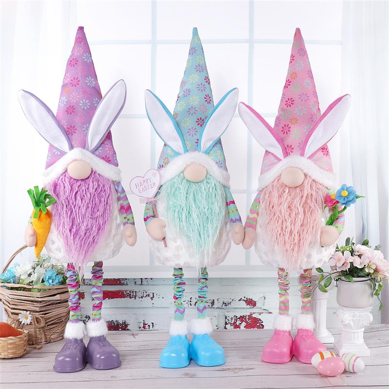 Nain de jardin lapin flexible de 91 cm avec lumière chaude