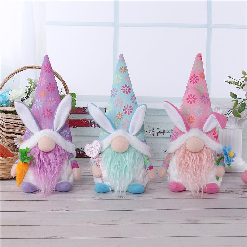 12" Sitting Bunny Gnome w/ Warm Light