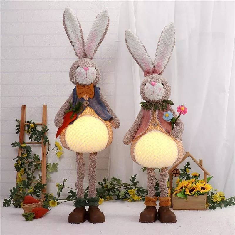 Lapin flexible de 94 cm avec lumière chaude
