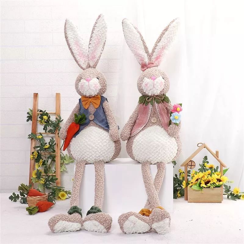 Lapin à pattes pendantes de 96,5 cm avec lumière chaude