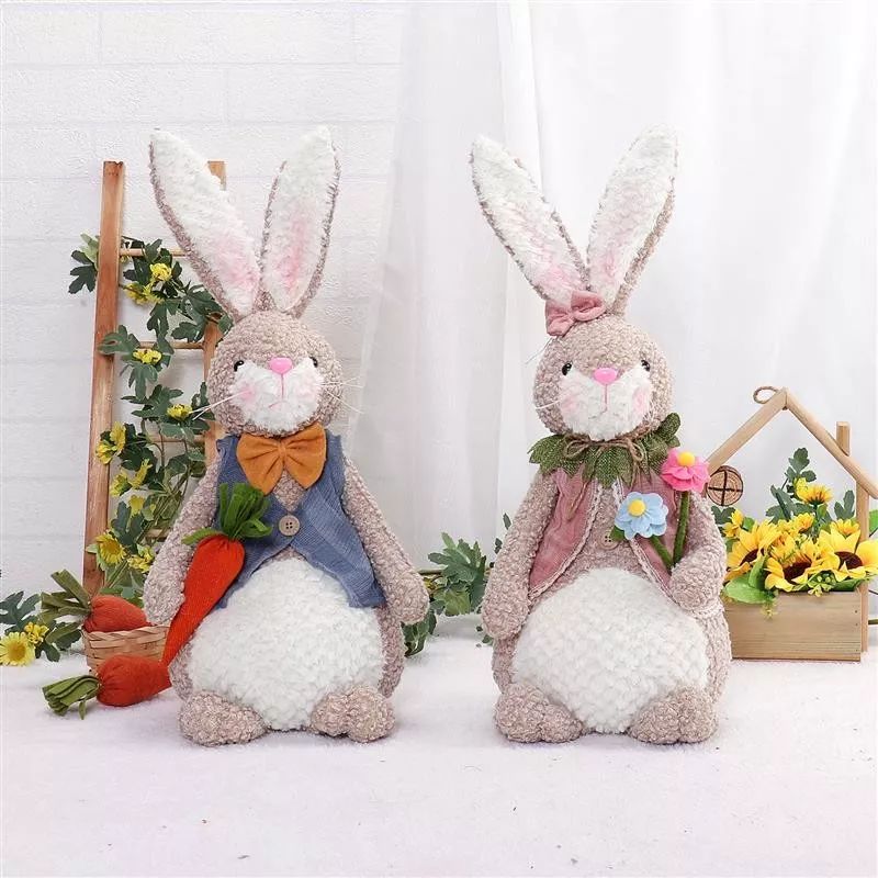 Lapin assis de 48 cm avec lumière chaude