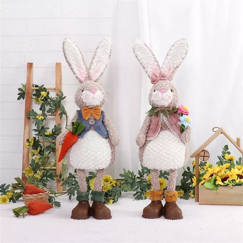 Lapin debout de 56 cm avec lumière chaude