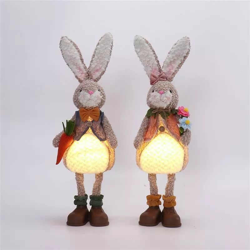 Lapin debout de 56 cm avec lumière chaude