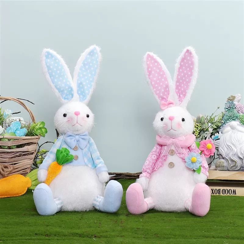 Lapin assis de 38 cm avec lumière chaude