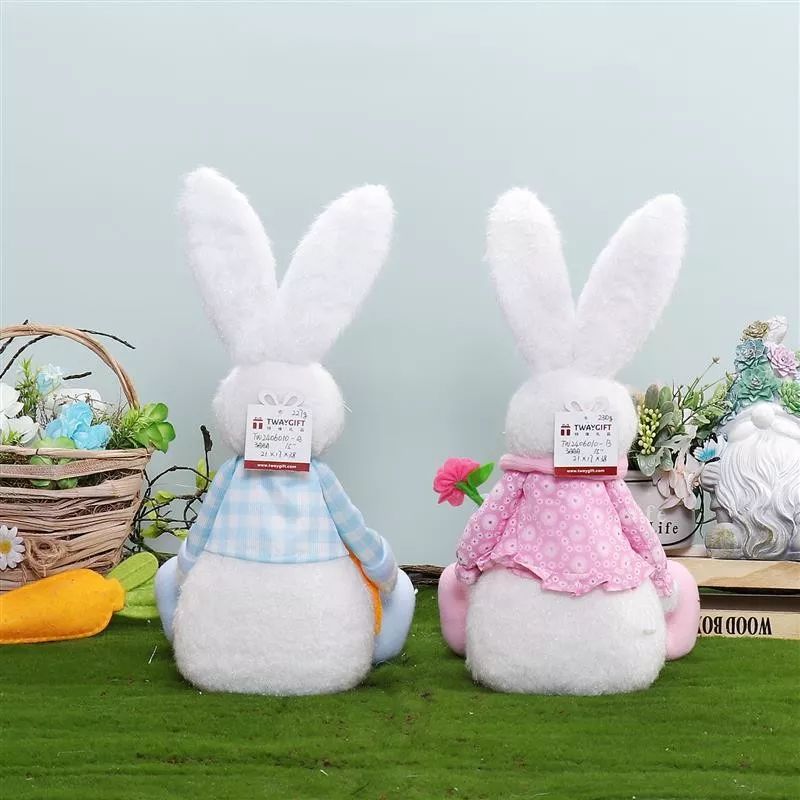 Lapin assis de 38 cm avec lumière chaude