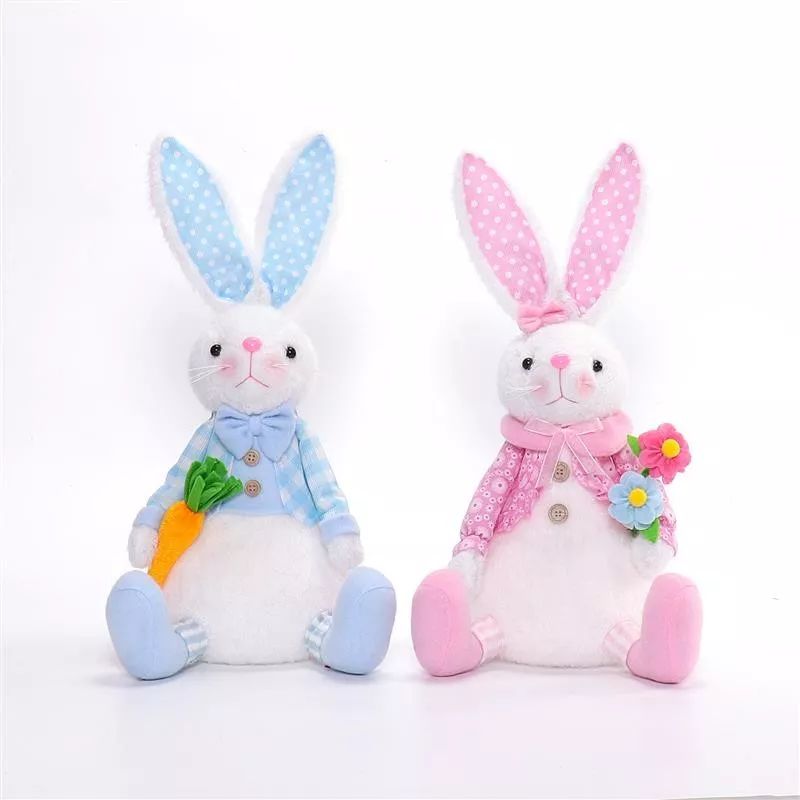 Lapin assis de 38 cm avec lumière chaude