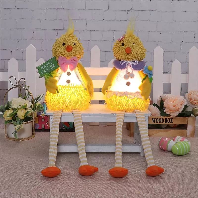 Poulet à pattes pendantes de 43 cm avec lumière chaude