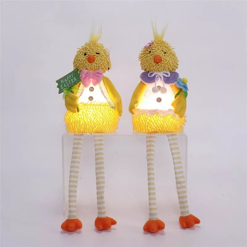 Poulet à pattes pendantes de 43 cm avec lumière chaude