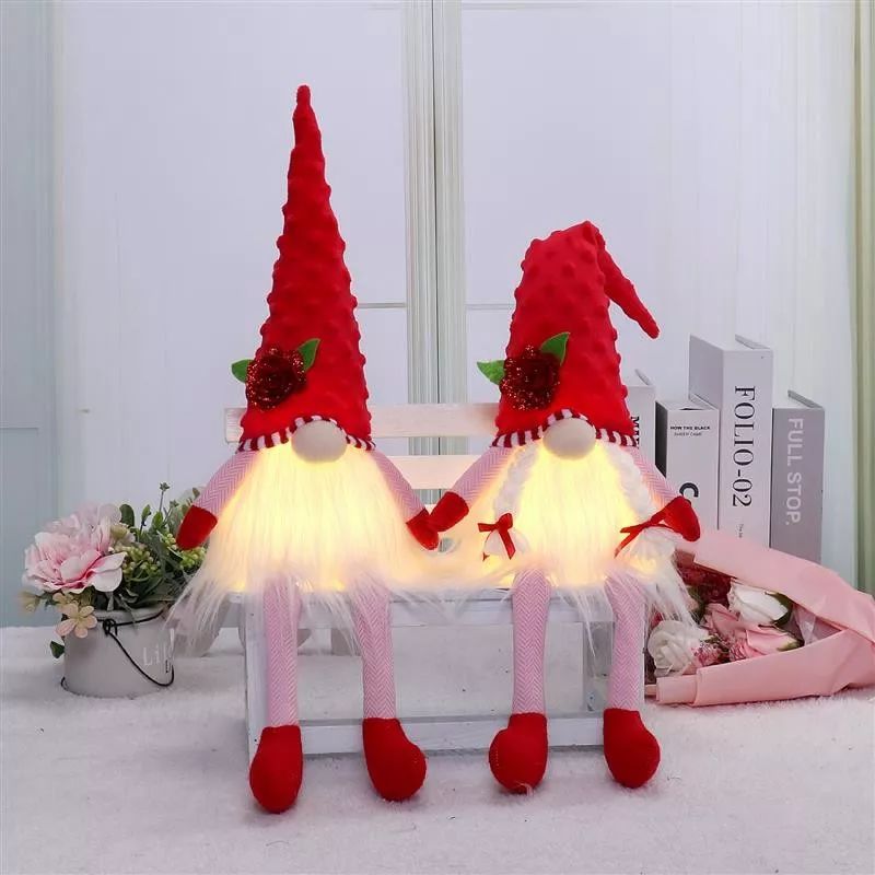 Gnome à jambes pendantes de 53 cm avec lumière chaude