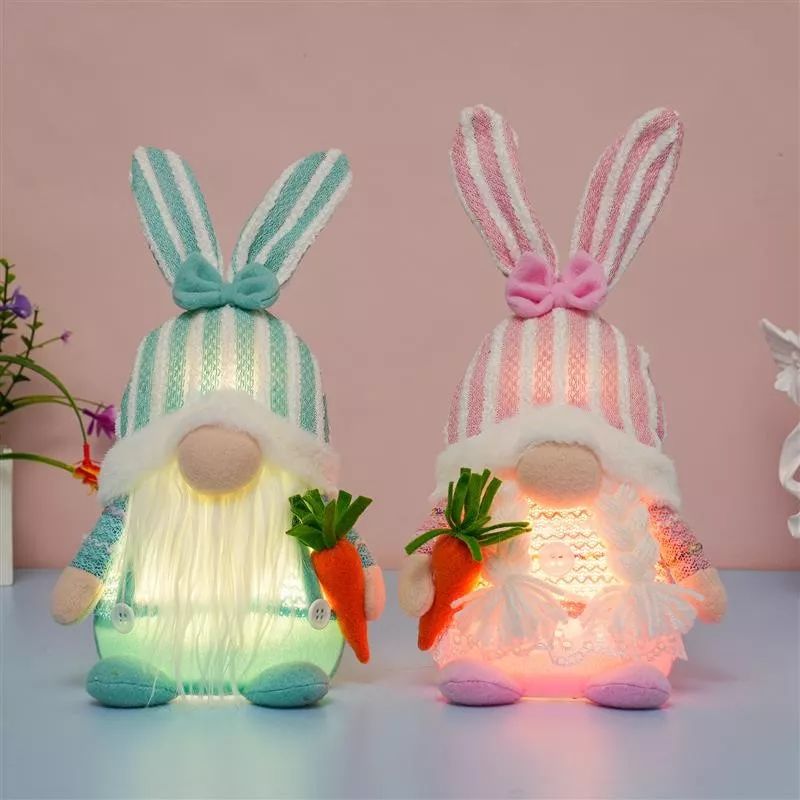 Lapin assis de 30 cm avec lumière chaude