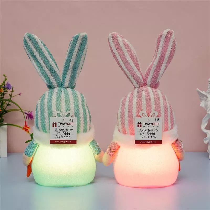 Lapin assis de 30 cm avec lumière chaude