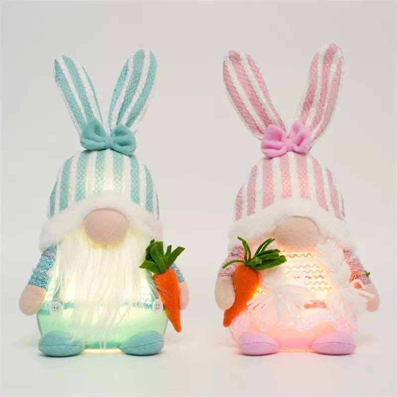 Lapin assis de 30 cm avec lumière chaude