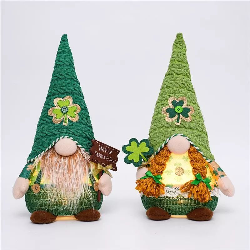 Gnome assis de 35 cm avec lumière chaude