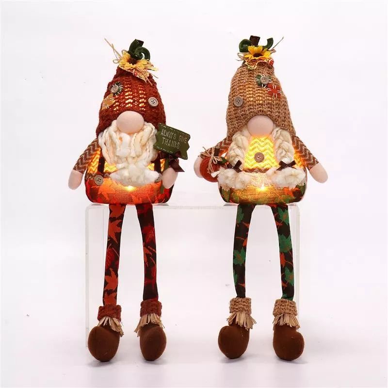 Gnome à pattes pendantes de 40 cm avec lumière chaude, 17 x 9 x 41 cm, 129 g, 3 piles AAA non incluses